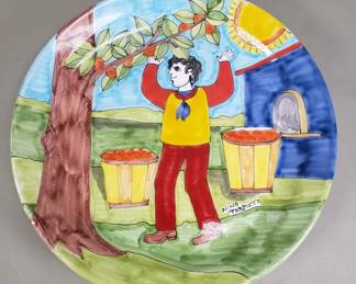 Lot 57  Nino Parrucca ceramic folk art wall plate