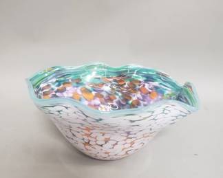 189  Lot 94  Hand blown art glass bowl
