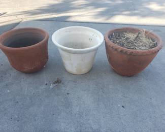 Lot 216  Three terracotta planters