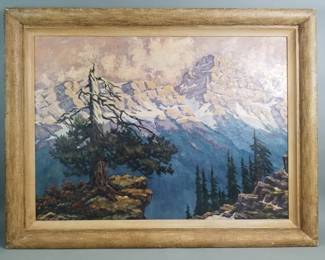 137  Lot 501  Vintage signed Peter Grindley oil on panel