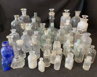 Lot 368h  Large lot of antique apothecary bottles