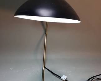 Lot 341  West Elm MCM style bronze tone table lamp