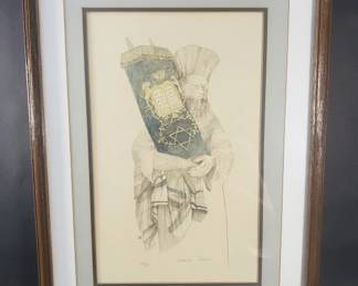 129  Lot 324  Signed Chaim Rosen lithograph