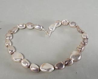 Lot 210u  Sterling silver beaded necklace