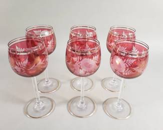 Lot 190  Six Bohemian goblets