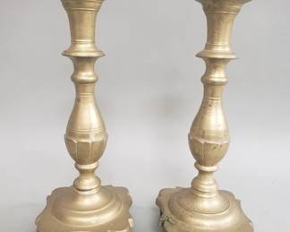 Lot 218  Pair of vintage brass candlesticks