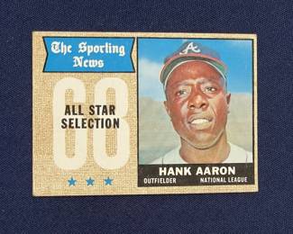 Lot 404h  1968 Topps Hank Aaron AllStar selection card