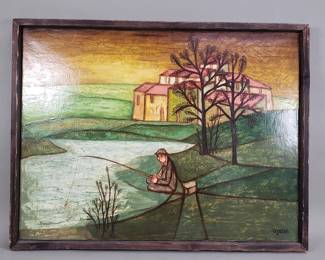 062  Lot 50  Rene Cazassus signed oil on canvas