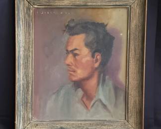 142  Lot 89  Vintage signed oil painting on board portrait