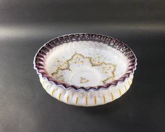 074  Lot 567  Antique Victorian cased art glass brides basket