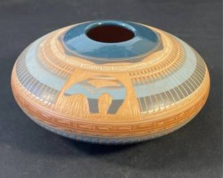 Lot 306h  Signed Native American style ceramic pottery
