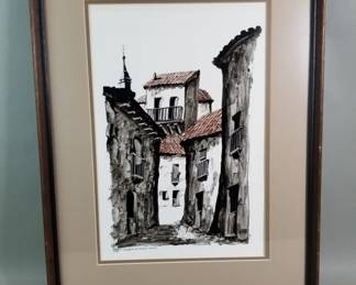 133  Lot 427  Signed Juan Martin Hidalgo ink on paper painting