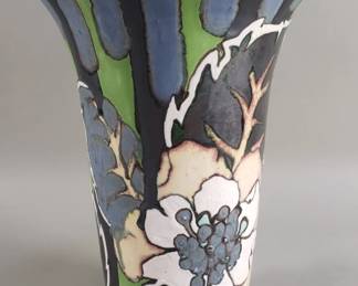 107  Lot 398  Eugene de Baugnies signed pottery vase