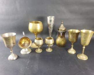 Lot 570  Group of brass Dallah goblets