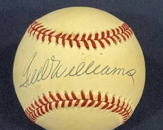 Lot 394h  Ted Williams signed baseball