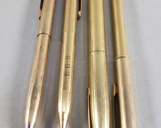 Lot 411  4 vintage rolled goldgold filled pens and