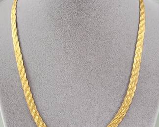 013  Lot 10  14k gold Italian woven design necklace
