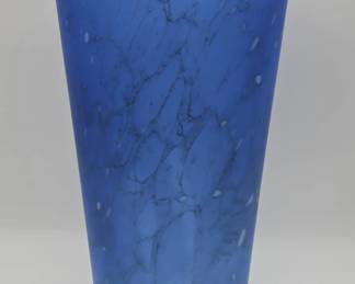 173  Lot 414h  Vintage handblown blue frosted studio art glass