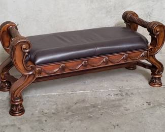 194  Lot 123  Ashley Furnitures Industries faux leather bench
