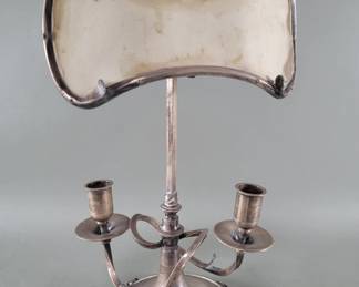 010  Lot 436  Antique sterling silver dual candleholder