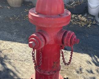 050  Lot 137  Vintage cast iron red fire hydrant