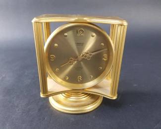 105  Lot 380  Vintage gold tone brass and glass Carmic Geneve