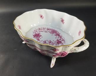 166  Lot 391  Herend Hungary hand painted porcelain footed