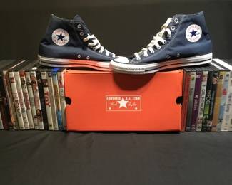 Lot 609h  Converse Chuck Taylor All Star sneakers, DVDs