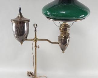 Lot 418  Vintage brass student lamp with adjustable