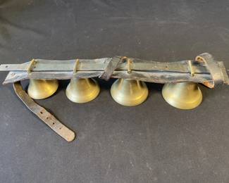 Lot 348h  Vintage set of horse hames or shaft bells mounted