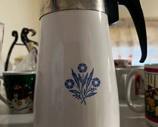 Corning Ware Blue Cornflower stovetop percolator 9 Cup