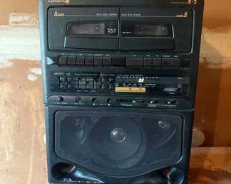 Lonestar dual cassette deck, AM/FM Radio, built in graphic equalizer, sing along karaoke mic inputs