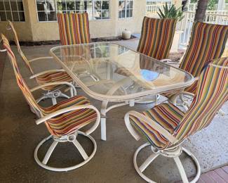 77" PATIO TABLE AND CHAIRS $250.00