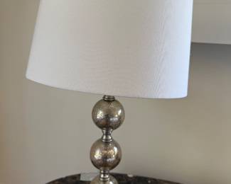 SILVER TONED LAMP X2 $45.00