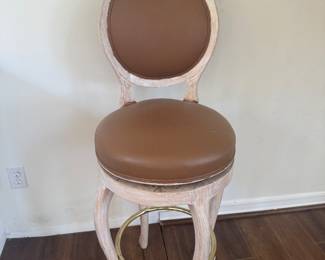 27" UNFINISHED/LEATHER BARSTOOLS X3 $75.00