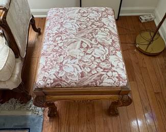 Chippendale Style Mahogany Footstool with Ball and Claw Feet by Wesley Hall