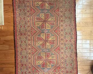 Hand-Knotted Geometric Area Rug 