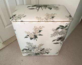 Vintage Floral Fabric Laundry Hamper