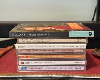 Classical Music CD Collection with Wooden Storage Rack