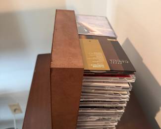 Classical Music CD Collection with Wooden Storage Rack