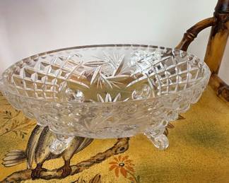 American Brilliant Period Cut Glass Footed Bowl