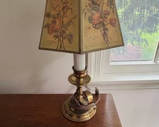 J.L. Livret Floral Toleware Table Lamp