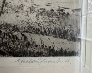 A. Watson Turnbull Etching 'Silvery Morn'
