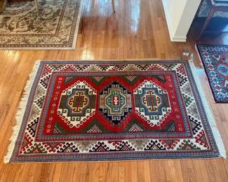 Hand-Knotted Kazak Geometric Area Rug