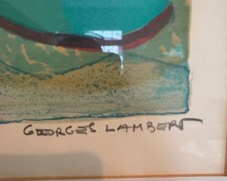 Georges Lambert Signed Limited Edition Harbor Lithograph