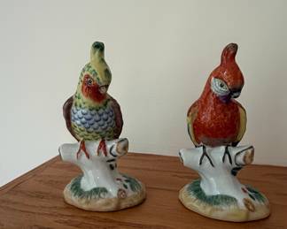 Small Ceramic Parrot Figurines