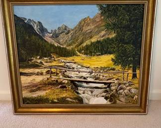 T. Rosemann Alpine Landscape Oil Painting