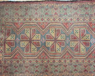 Hand-Knotted Geometric Area Rug 