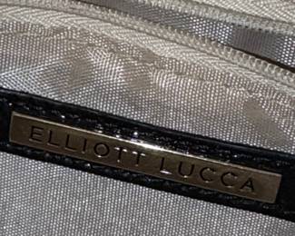 Elliott Lucca Black Quilted Patent Leather Satchel Handbag