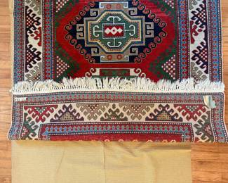 Hand-Knotted Kazak Geometric Area Rug